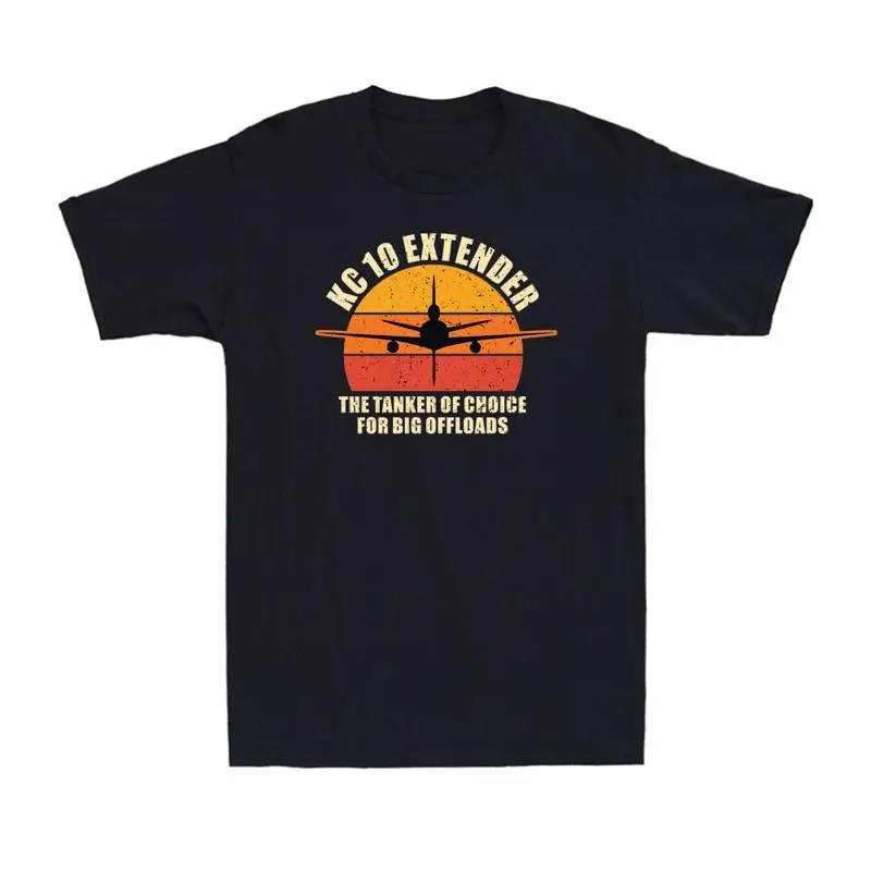 KC 10 Extender Multi Color Sunset Air Refueling Airplane Vintage Men's T Shirt