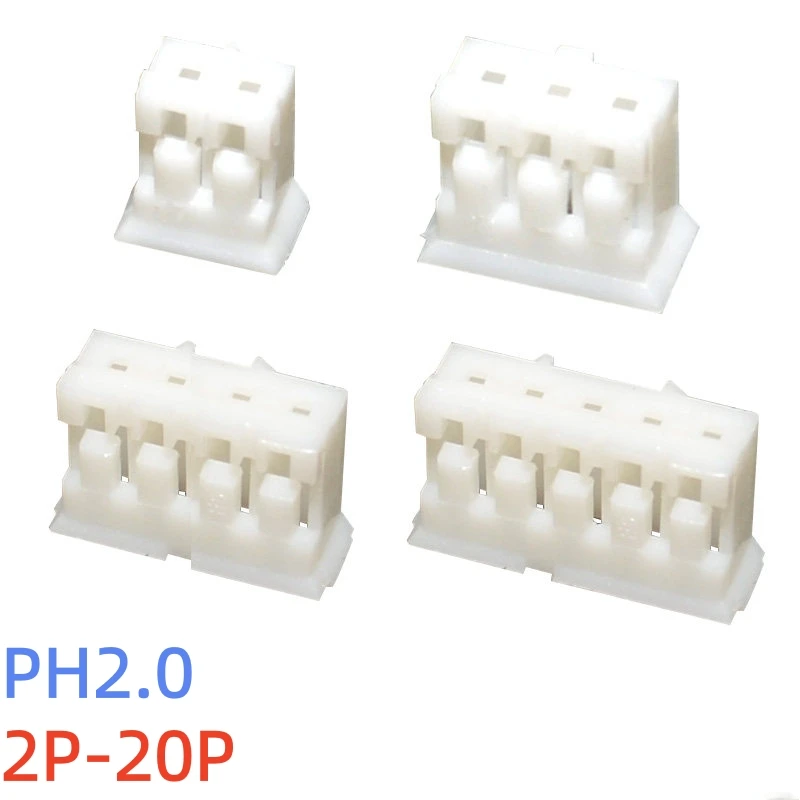 100PCS PH2.0 plug plastic shell, spacing 2.0mm connector 2P3P4P5P6P7P8P9P10P11P12P-20P