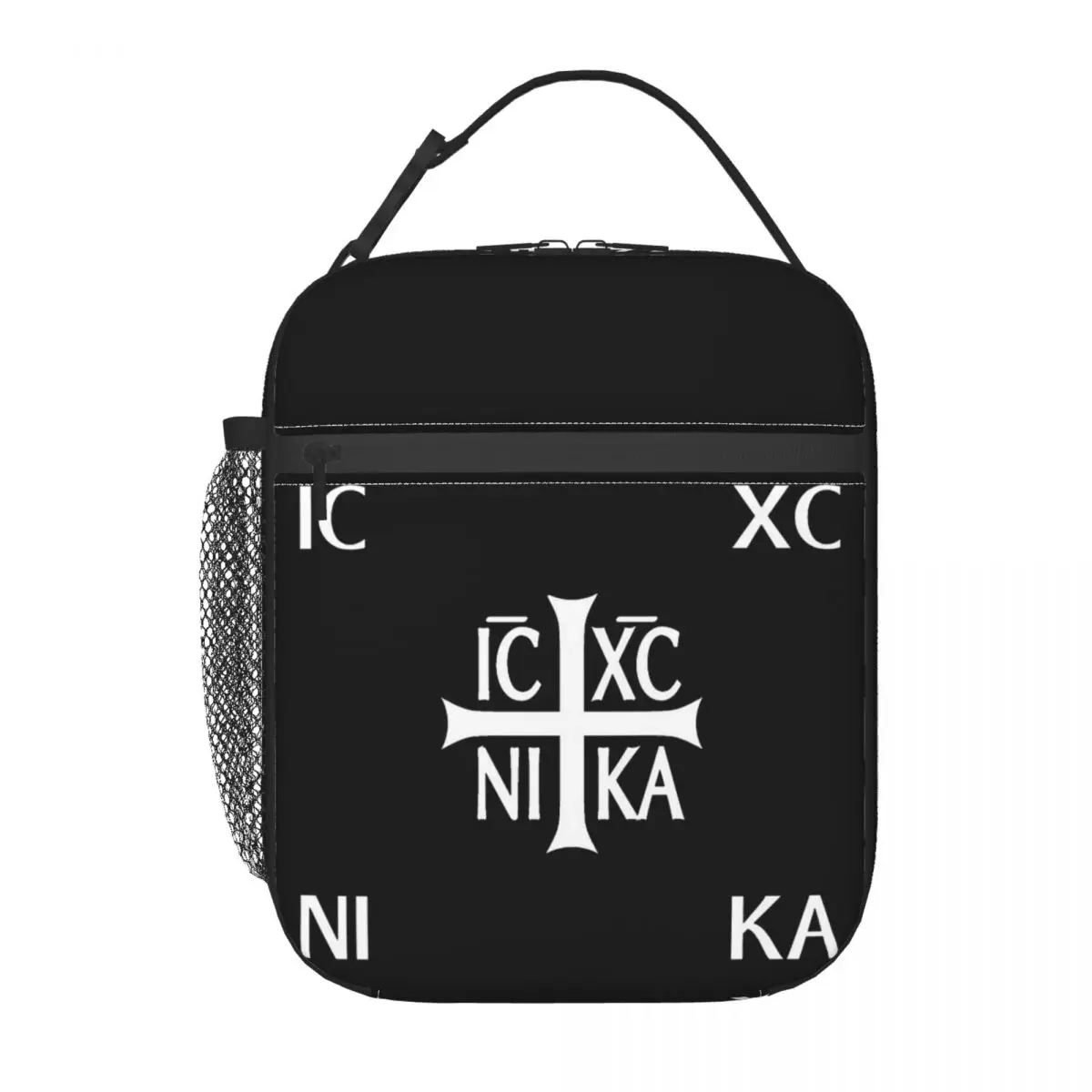 IC XC NIKA Cross Christian Orthodox Jesus Chris Insulated Lunch Bag for Women Kids Leakproof Food Boxes Thermal Lunch Box Tote