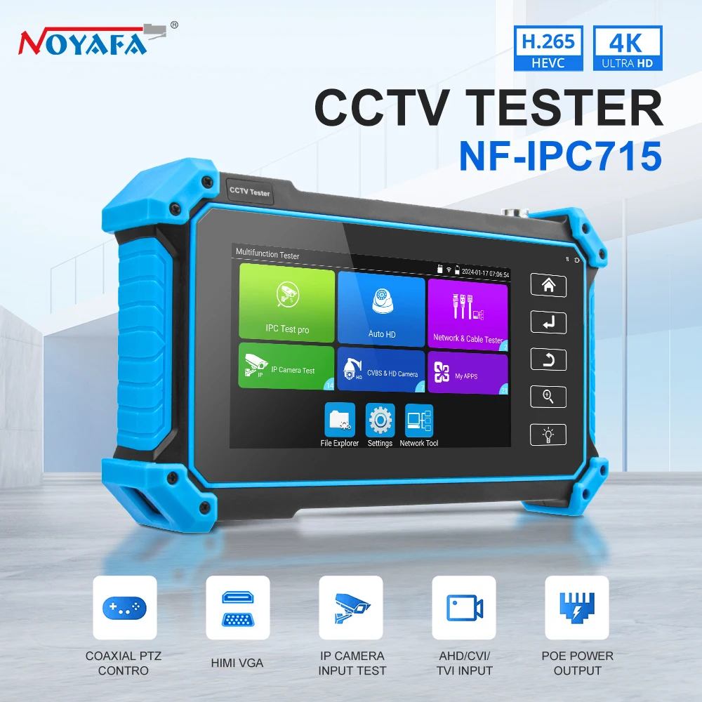 NOYAFA 1080P Upgrade Wireless Wifi CCTV PTZ Camera 8MP AHD CVI TVI ONVIF Camera Tester 4X Digital Zoom Network CCTV Tester