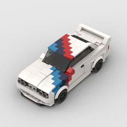 Moc m3 e30 técnico de corrida esportes carro veículo velocidade campeão racer blocos construção tijolo criativo garagem brinquedos para meninos