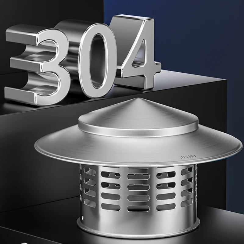 Umbrella-shaped 304 Stainless Steel Chimney Cap, Waterproof Vent Cover For Roofs And Pvc Pipe Protection