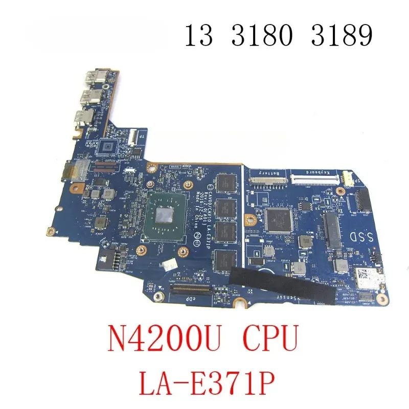 FOR Dell Latitude 13 3180 3189 Laptop Notebook Motherboard N4200 CPU 4GB RAM 64GB SSD CN-04PY LA-E371P Mainboard full Work