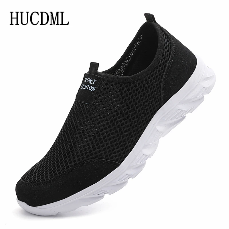 Mesh Shoes for Men Breathable Summer Lightweight Hiking Comfortable Casual Shoes Black Slip-On Driving Male Loafers