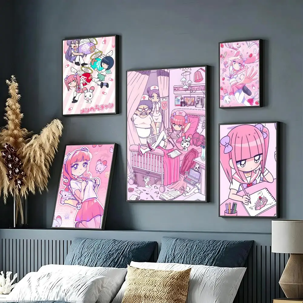 anime Menhera-chan Poster Wall Posters Self-Adhesive Wall Stickers Home Decoration for Bedroom Living Room