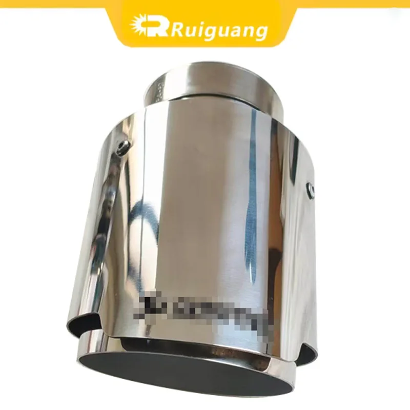 1PC Inner Gold Outer Silver Hollow AK Pattern Exhaust Tip Universal Stainless Steel Car Tail Pipe
