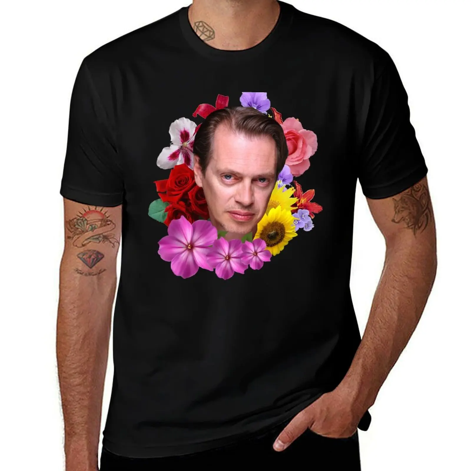 Steve Buscemi - Floral T-Shirt Thanksgiving Casual Tee T-Shirt
