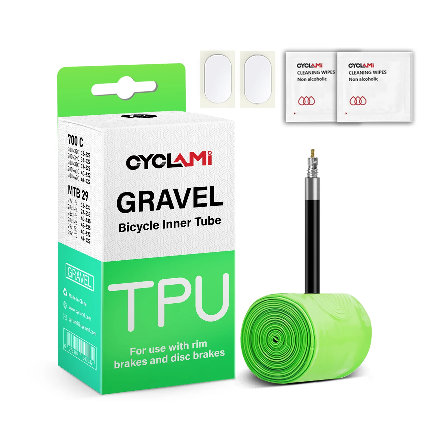 CYCLAMI TPU Material Ultralight  Gravel MTB 29 Bike Inner Tube Tire French Valve FV 45mm For Gravel 700C 32C 35C 37C 40C 47C