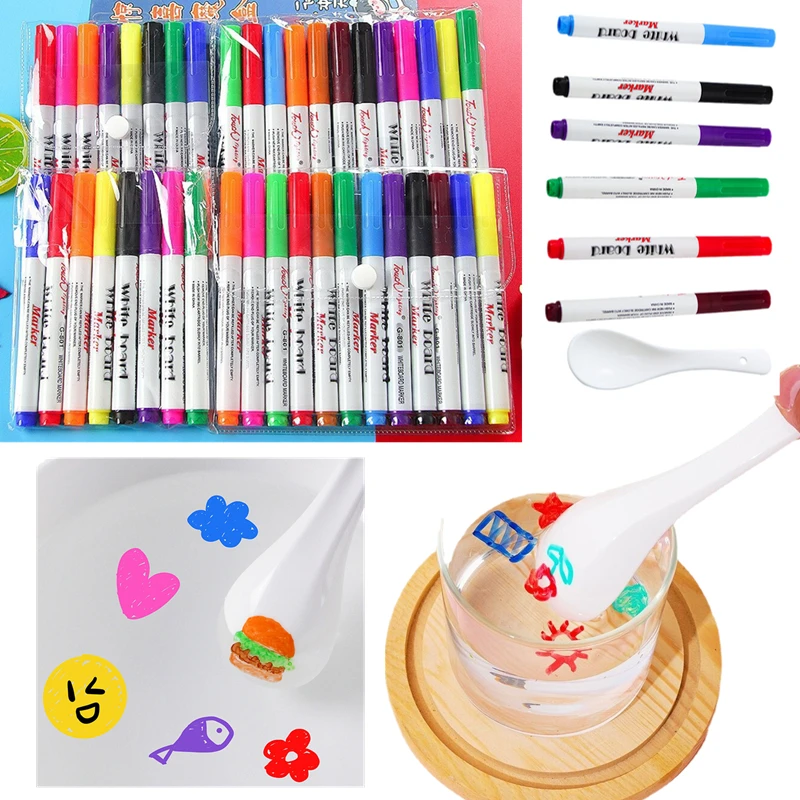 Magical Water Painting Floating Pen Children Drawing Toys Suspension Water Color Ink Pen Markers Montessori Early Education Toys