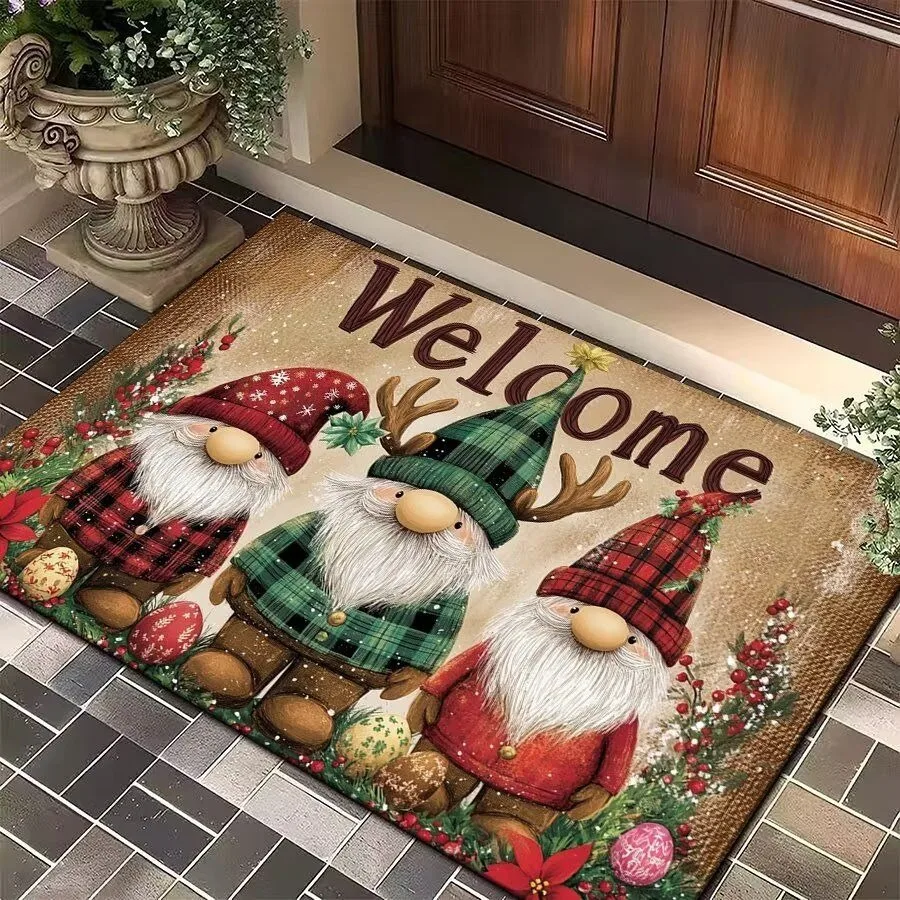 Weihnachtsbaum Weihnachtsmann Elch Weihnachten Eingangstür Bodenmatte Festliche Dekorationen Teppich Badezimmer Anti-Rutsch-Matte Eingang Fußmatte – Detail 8