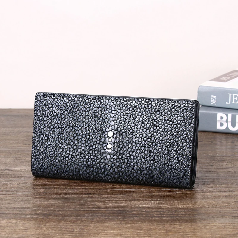 

High-quality real cowhide leather bag Men's clutch bag Business Long Wallet Multi Card Position Handbag Mobile Bag black