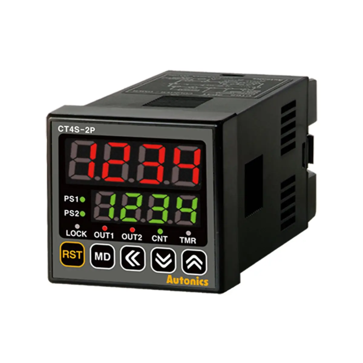 

CT4S-2P4 Counter/Timer, W48xH48mm, 4-Digit, LED, 2 Preset, PNP or NPN Input, Prescale value setting, 2 Relay SPST(2a) 250VAC 5A,
