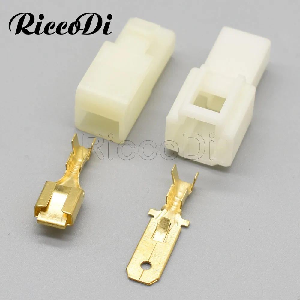 10-50 Sets 6.3MM 1 Pin DJ7011-6.3-11/21 ABS Plastic Electrical Wire Connectors Plug Male female Automobile Connector