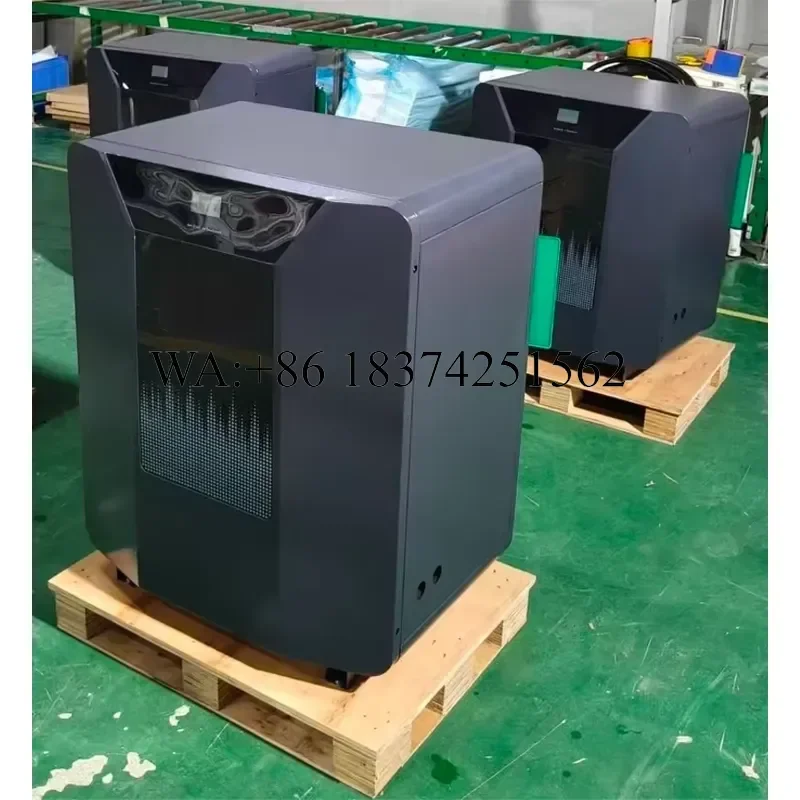 Wmwmnu 32KW Ground Source Water to Water Heat Pump Geothermal AC Unit Central HVAC System Stainless Steel R-410A Refrigerant