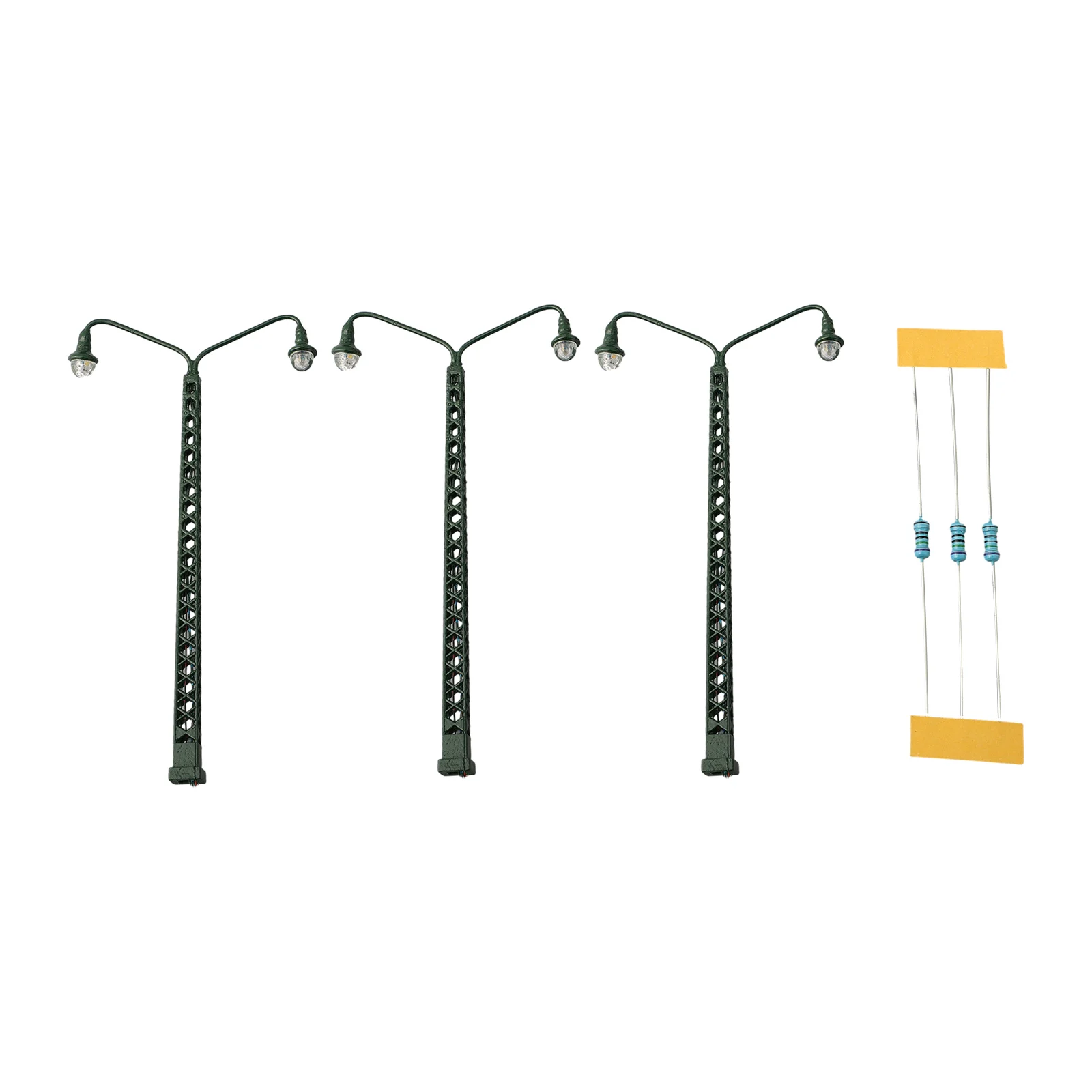 Railway Light Model 3Pcs Set LED Lights for Model Railway Buildings Metal Lattice Mast Design for TT Scale Layouts