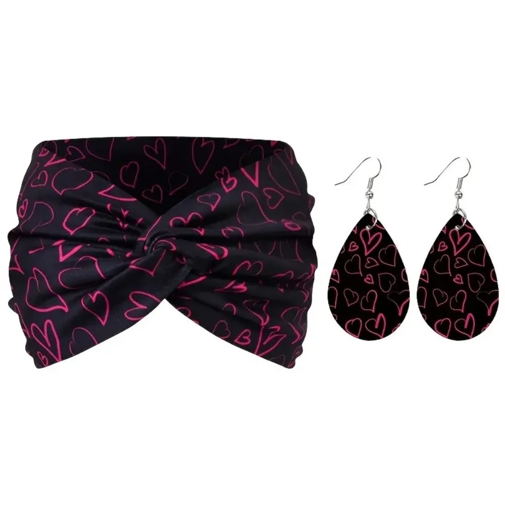 3pcs Ankara Print Twist Headband Earrings Set Boho Kente Women's Hairband Set Wide Hair Tie Women's Earrings Set Gift Giving