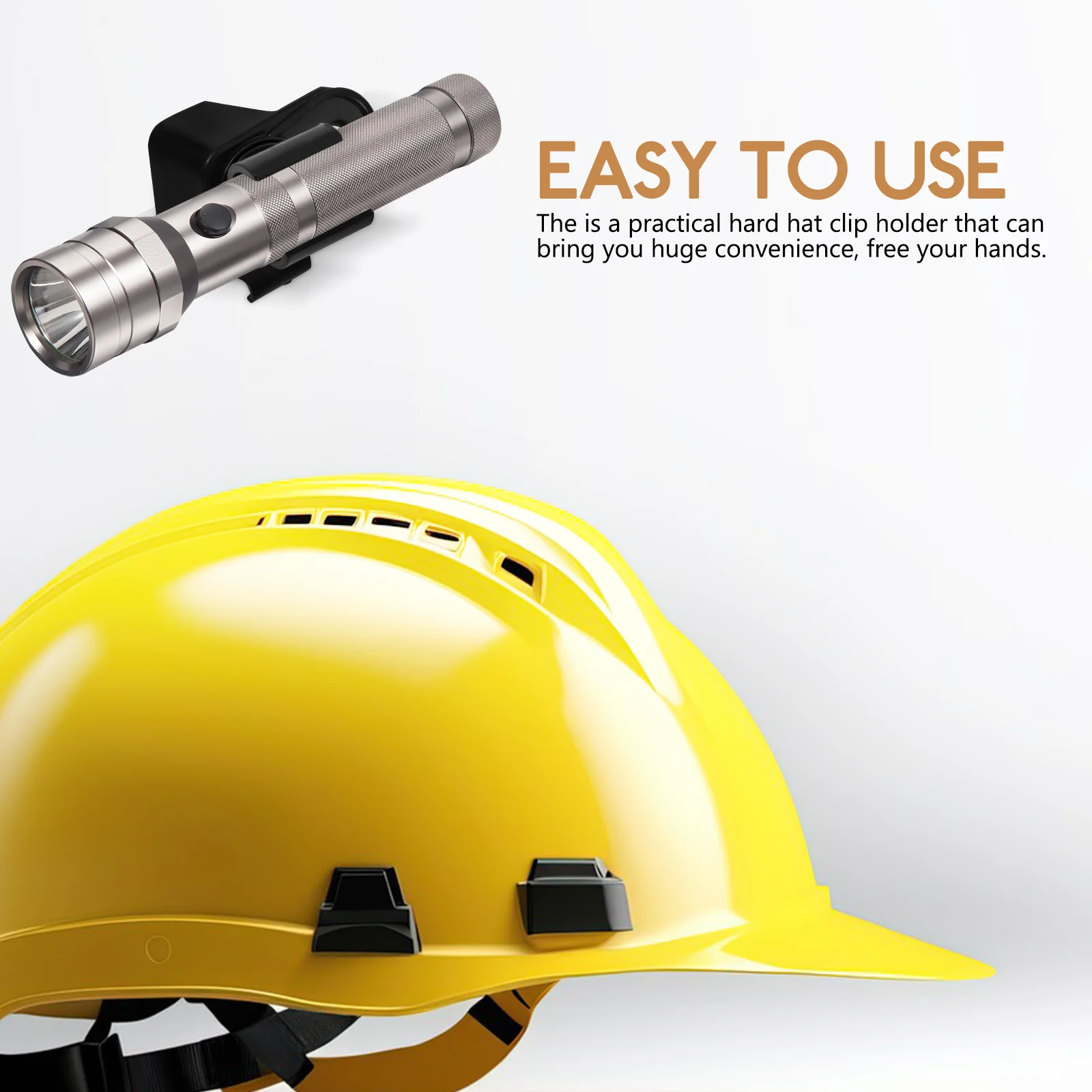 

Hard Hat Light Clip Mount Holder for Flashlight Hands-Free Use Construction Work Safety Hard Hat Light Clips