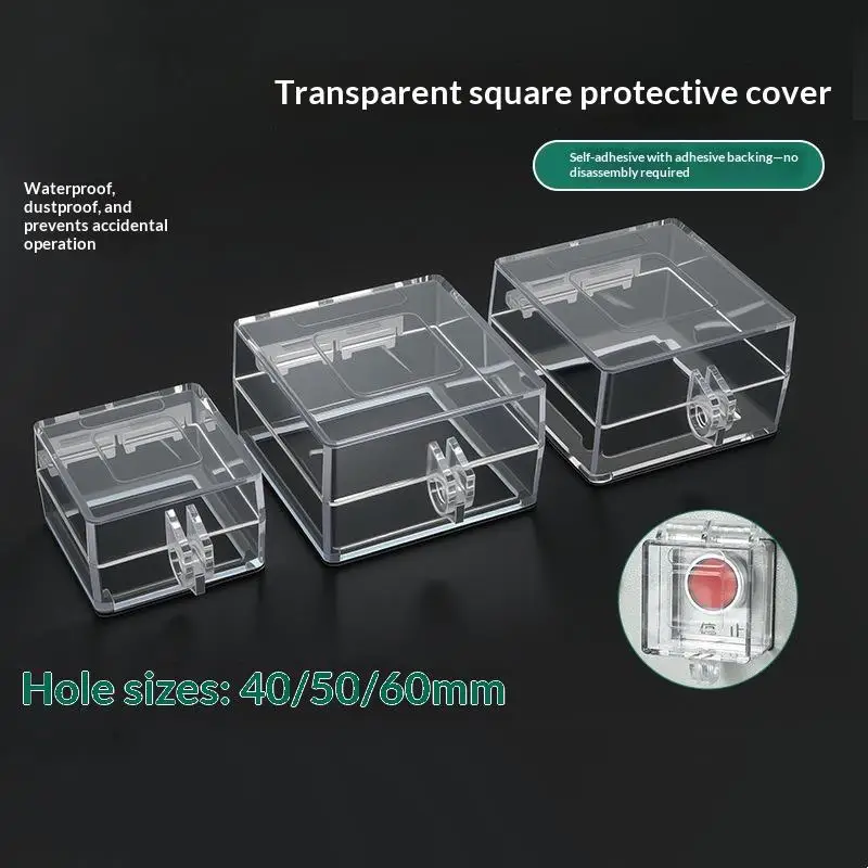 1Pc Lockable Button Safety Cover Anti Misoperation PC Guard 40/50/60mm for Industrial Equipment Operation Protection