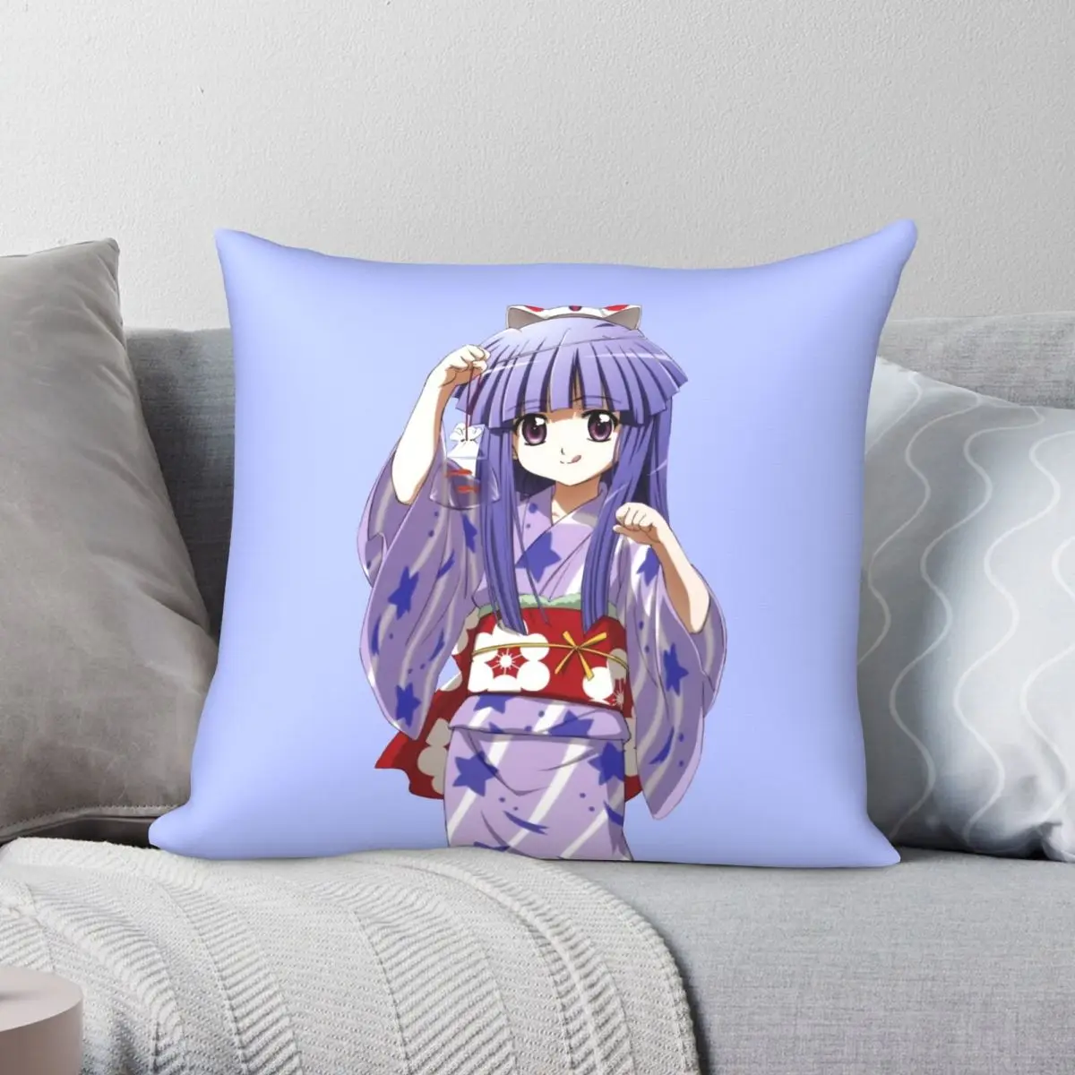 Квадратная наволочка Higurashi no Naku Koro ni furудэ Rika, Полиэстеровая льняная бархатная креативная подушка для дивана, Женская Подушка 18 дюймов