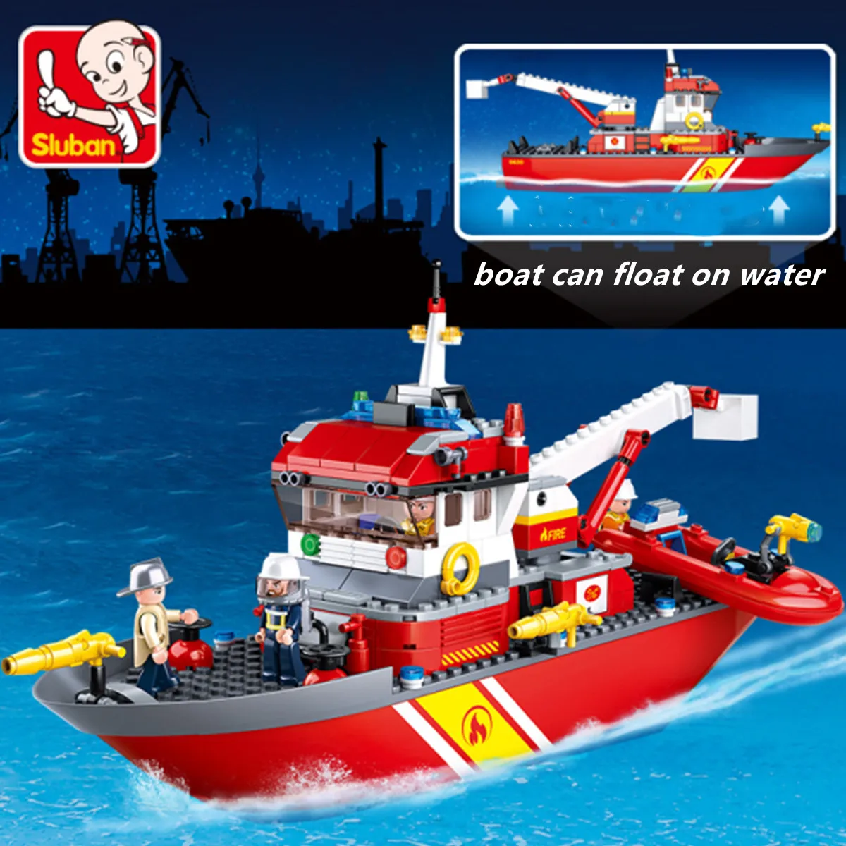 

Sluban Building Block Toys City Fire Fighter 429PCS Bricks B0630 Pioneer Fireboat Compatbile With Leading Brands