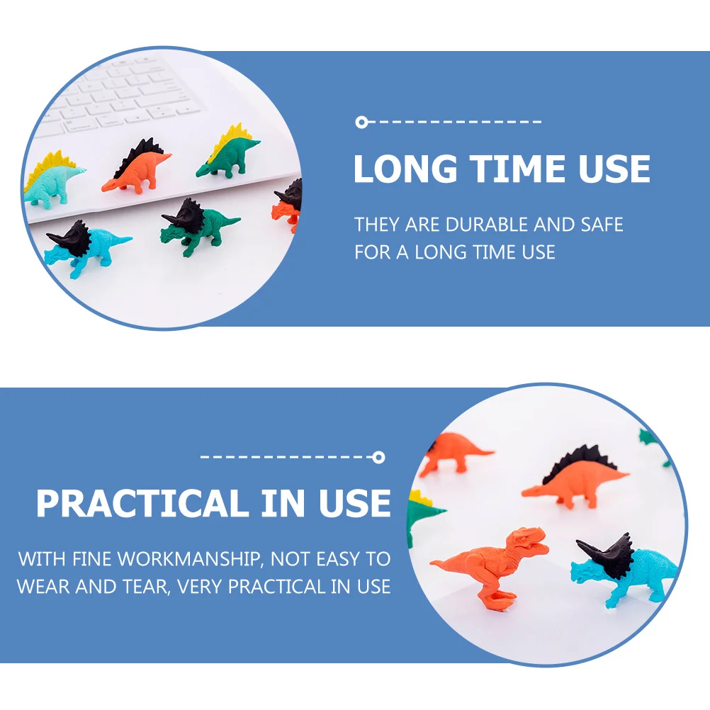 

16Pcs Dinosaurs Shaped Erasers Premium Material Kids Cartoon Stationery Long Time Use Cartoon Erasers Kids Eraser