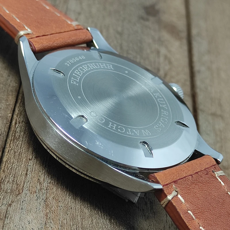 Vakuy كوارتز شكل سايكو حركة الرجال جو بسيط جلدية كوارتز ساعة 40 مللي متر مقاوم للماء مرة أخرى نحى