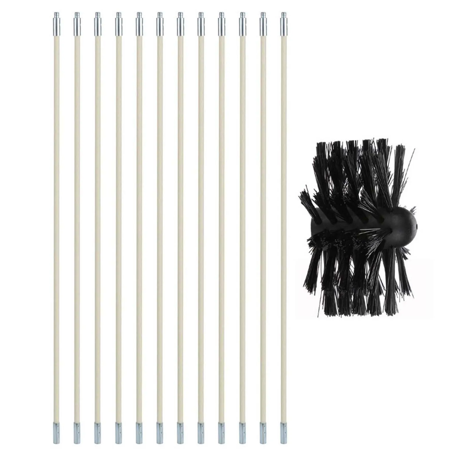 Ergonomic Chimney Cleaning Sweep Kit Flexible Rods Drier Lint Sweeping Tool for Fireplace Dryer Vent Sewage Cleaning