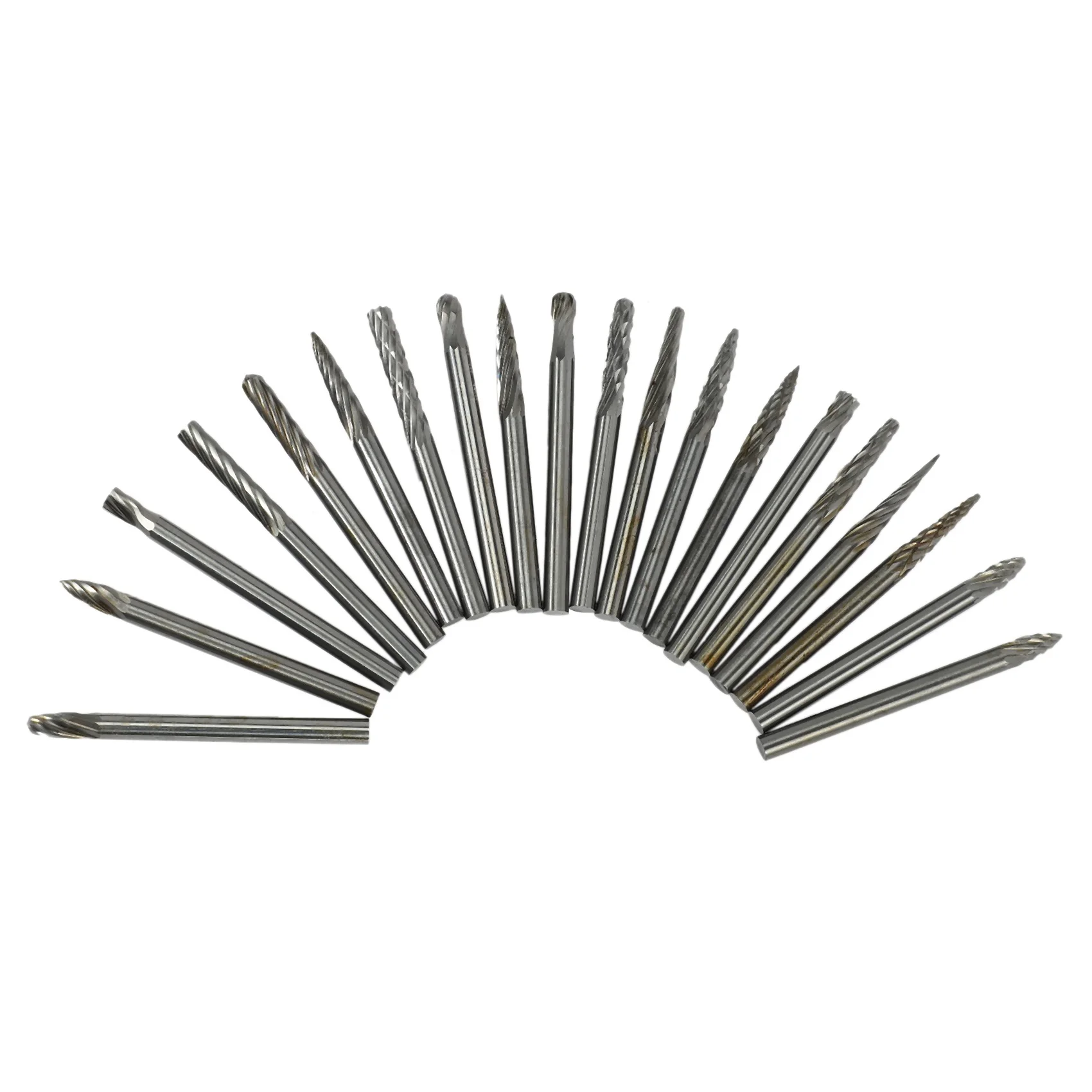 

AA50-20Pc Full Double Grain Tungsten Carbide Rotary Burr Milling Cutter Milling Cutter Bit Set Mini Drill Rotating Tool Accessor