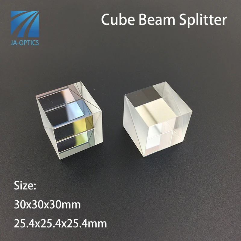 JA-OPTICS Manufacturer 25x25mm 25.4x25.4mm Optical Prism Cube Beam Splitter, BK7 Dispersion Prism