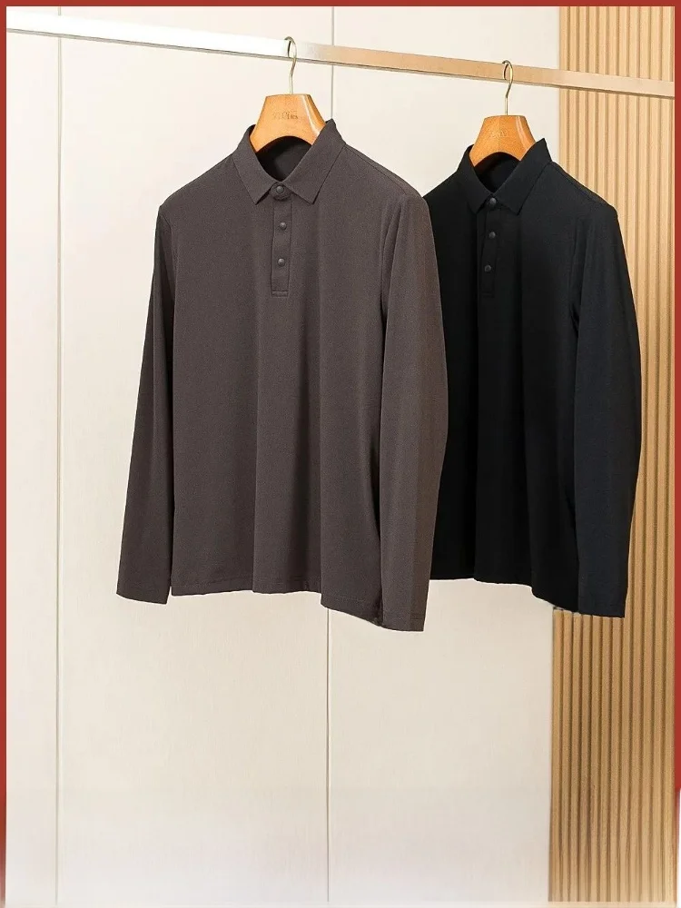 

Terryl Men's irt Self-Heating Color Base Layer Top Faion Urban Sle Long Sve Commute Suitable Youth Faion