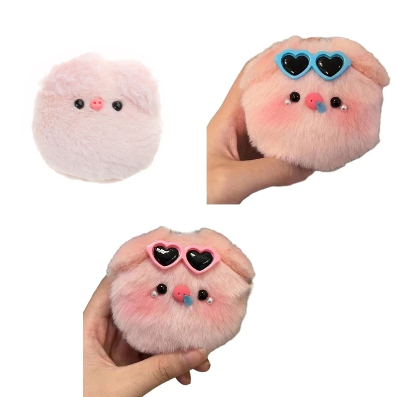 

Y1UB Cartoon Pig Car Keychains Plush Car Keyring Students School Backpack Pendants