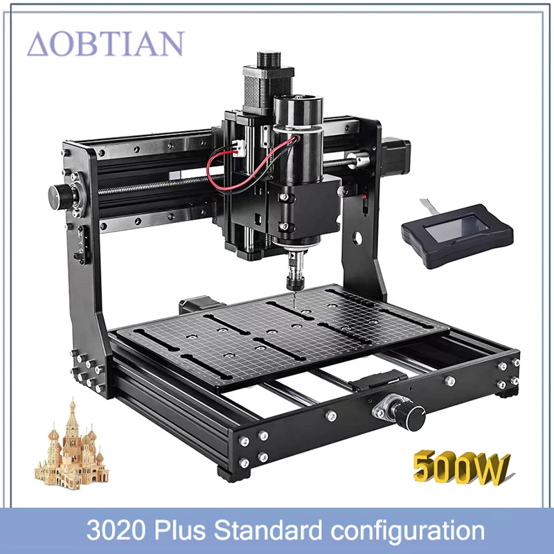 New 3020 plus CNC Wood Router with 500w Spindle GBRL Control Linear Guide High Precision Metal Engraving Milling Cutting Machine