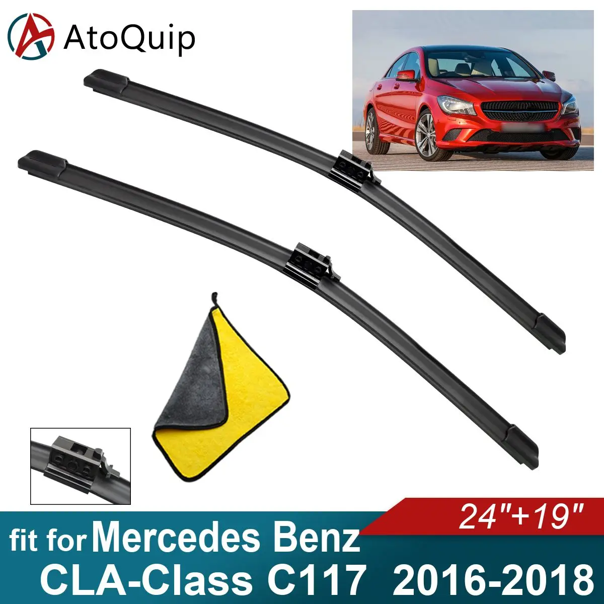 Car Windshield Wiper Blades Fit For Mercedes Benz CLA-Class C117 Wiper Blades Soft Rubber Auto Front Windscreen 2016 2017 2018