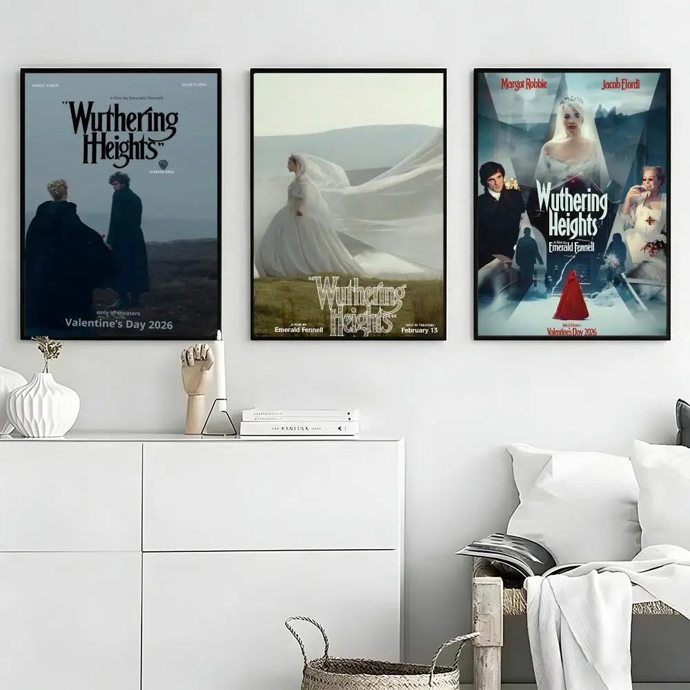 Movie W-Wuthering Heights Poster Self-adhesive Art Waterproof Paper Sticker Coffee House Bar Room Wall Decor
