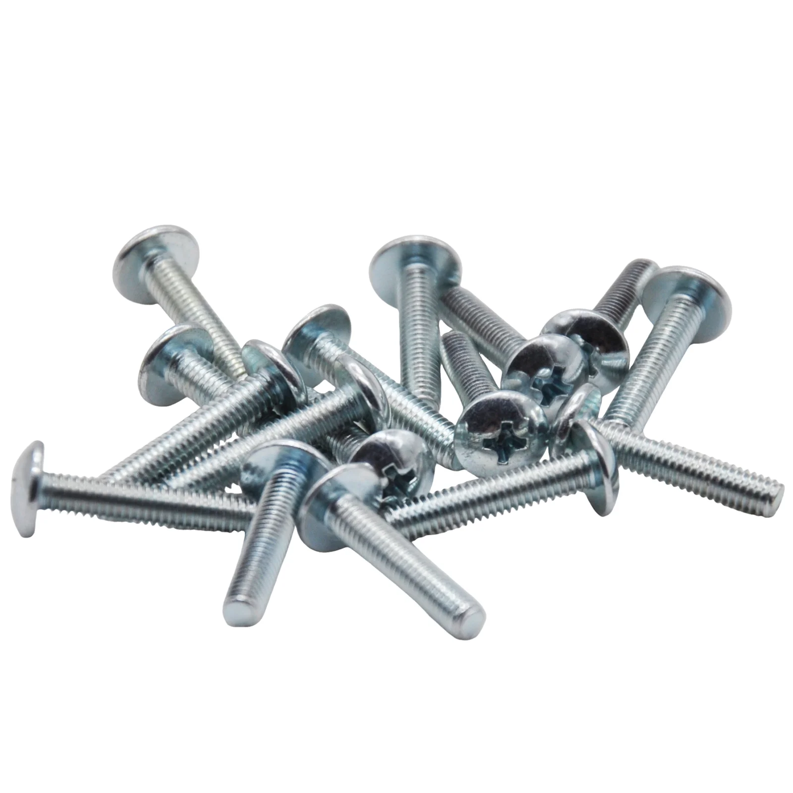 10-50Pcs M3 M4 M5 M6 Zinc Plated JISB1111T Phillips Truss Head Large Flat Round Cross Screw Bolt L=6-50mm Woodworking Screw Bolt