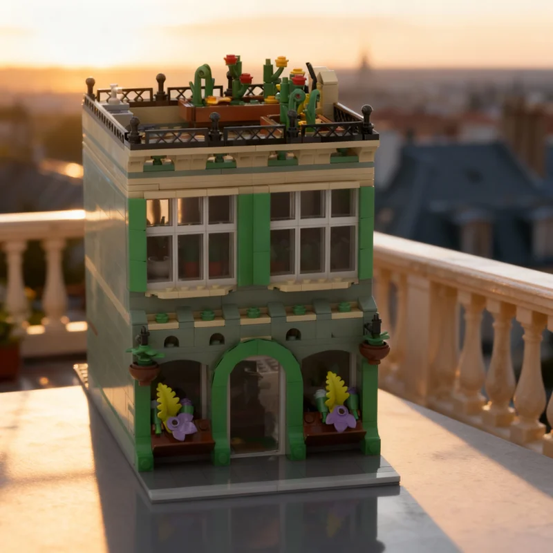 1098 elementów MOC Modularny Model Uliczny Sklep Roślinny Zestaw Klocków Prezent na Boże Narodzenie Zabawki Architektura Składanie Kreatywne DIY Pomysł