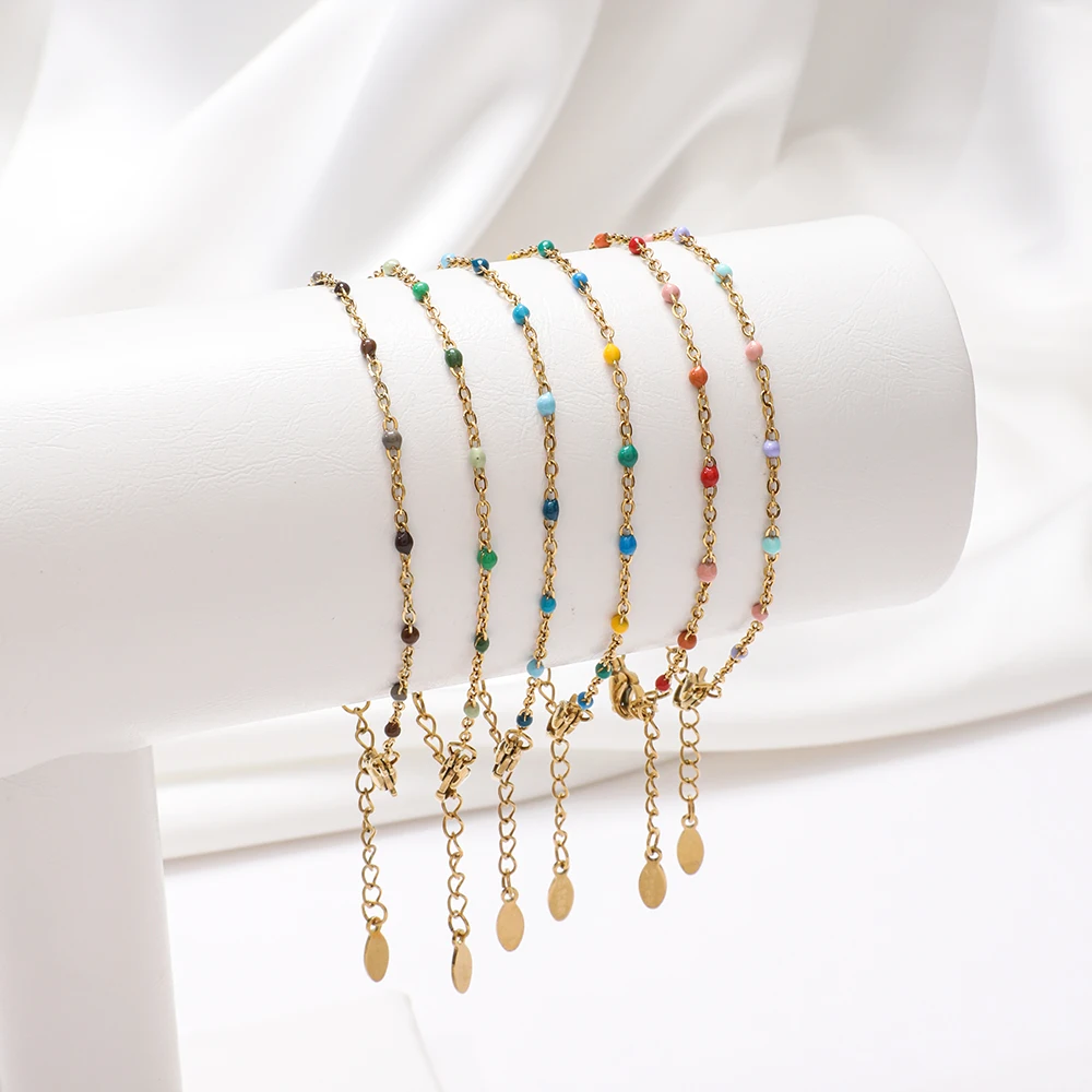 ZMZY Frische Farbe Dünne Link Kette Neue Kollokation Mode Edelstahl Armbänder Für Frauen Glück Schmuck Geschenke – Detail 1