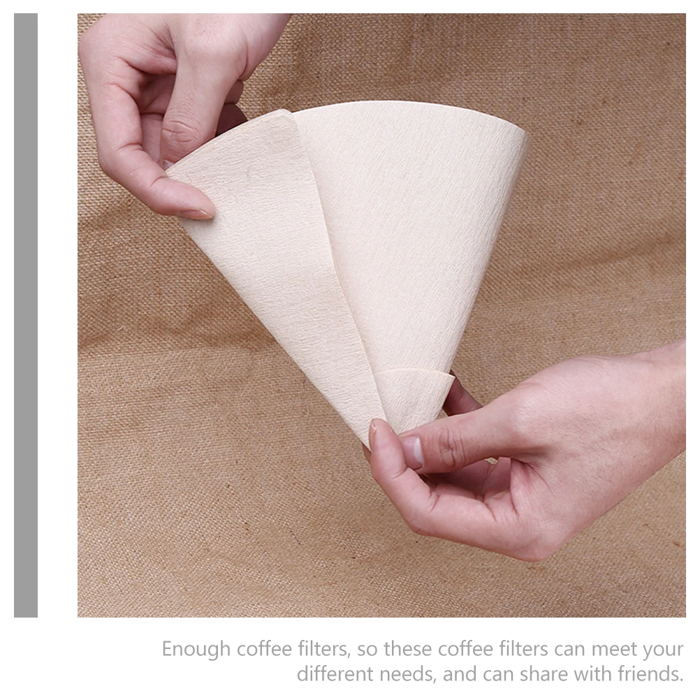

40pcs Filter Paper Disposable Cone Filters For Coffee Makers Wood Fiber Removes Oils Bitterness Large Size Home Office Use