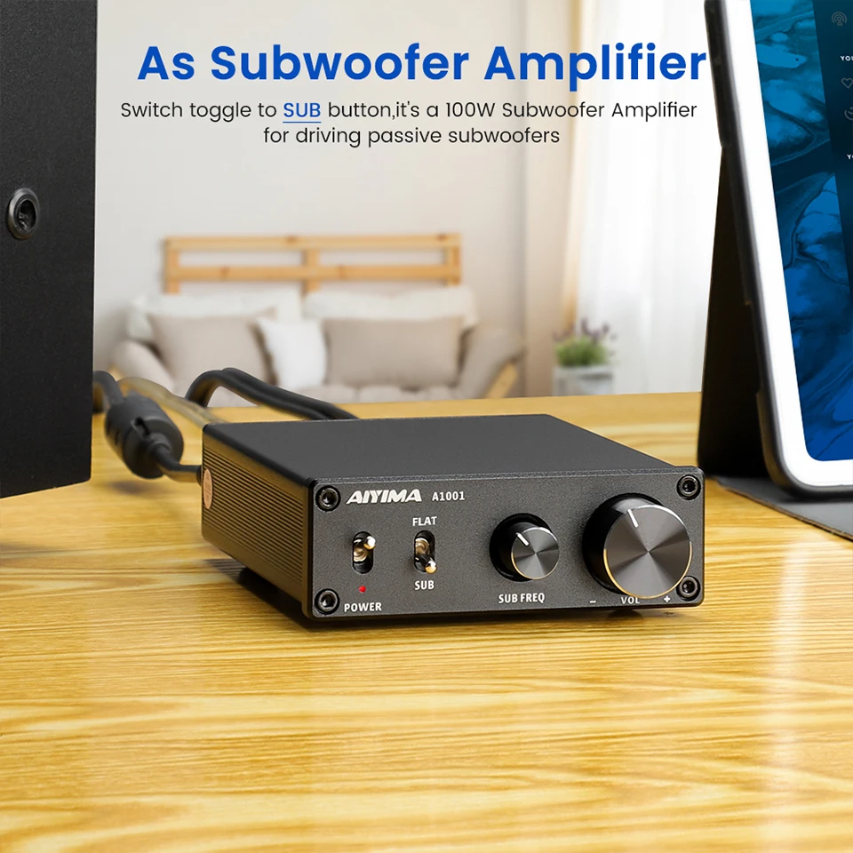 Aiyima Audio A1001 Subwoofer Verstärker 100W Mono Digital Sound Klasse D Home Amp Voll frequenz Leistungs verstärker – Detail 12
