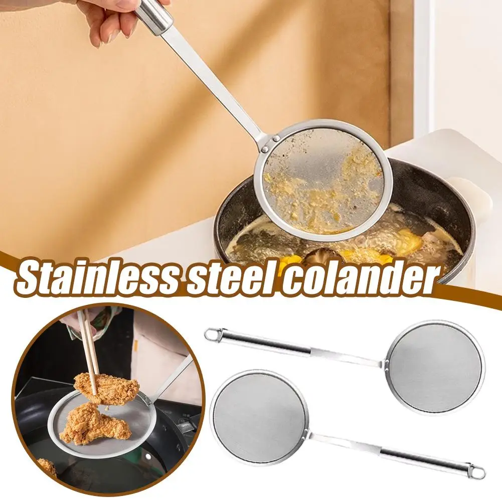 304 Stainless Steel Fine Mesh Skimmer Spoon 100 Mesh Oil Foam Filter Ladle Hot Pot Soup Grease Strainer Kitchen Filter Spoon view 6