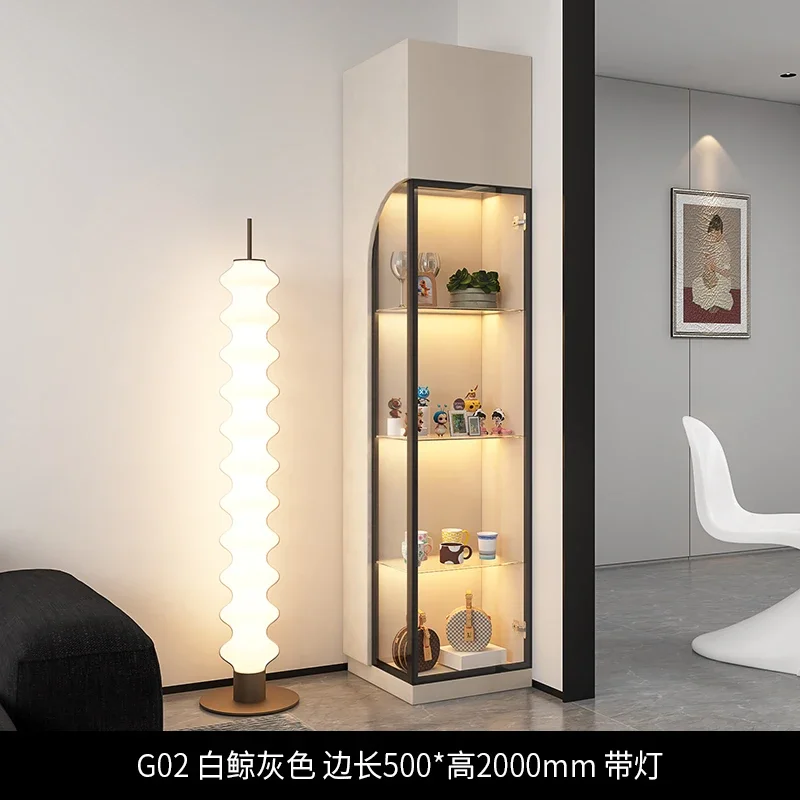 HG Light Luxury Corner Cabinet Glass Wine Cabinet Small Apartment Against The Wall Triangular Corner Locker Customization