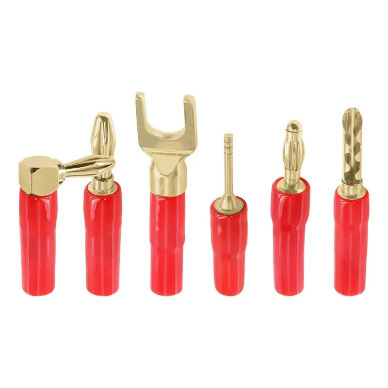 5pcs 4mm Safety Banana Plug Retractable Transparent Sleeve Stackable/Extendable Pure Copper High-Voltage Lantern Plug