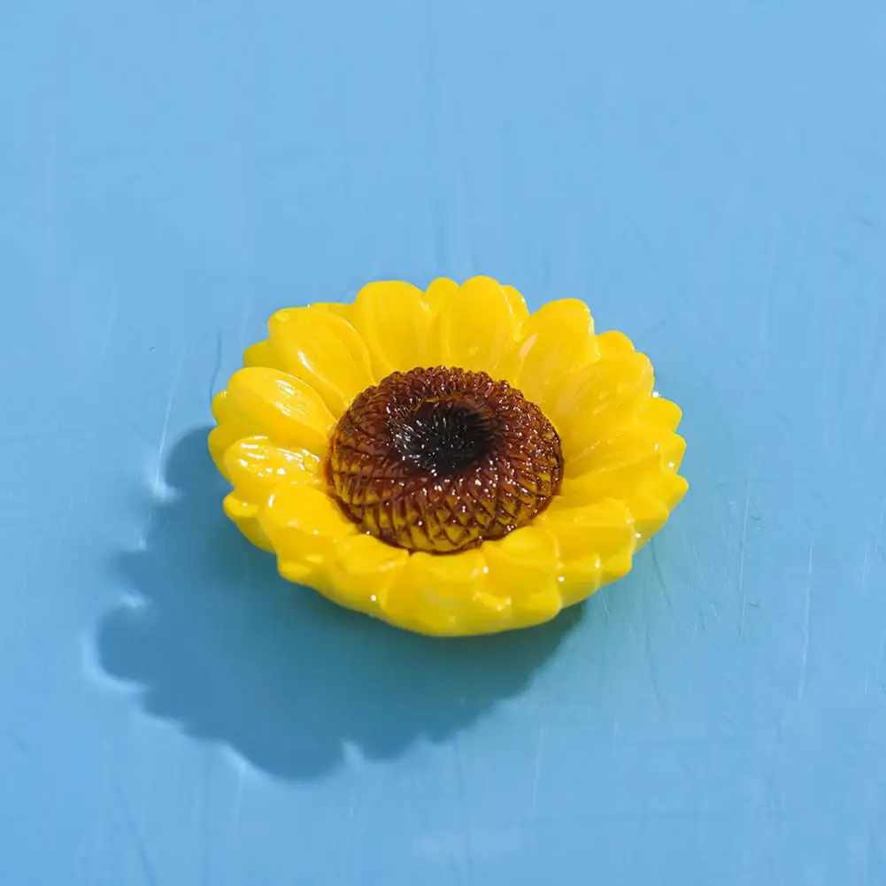 Resin Flower Ornaments Mini Artificial Flowers Resin 3d Realistic Roses Sunflowers Camellias for Fish Tank Decor Diy Hairpins