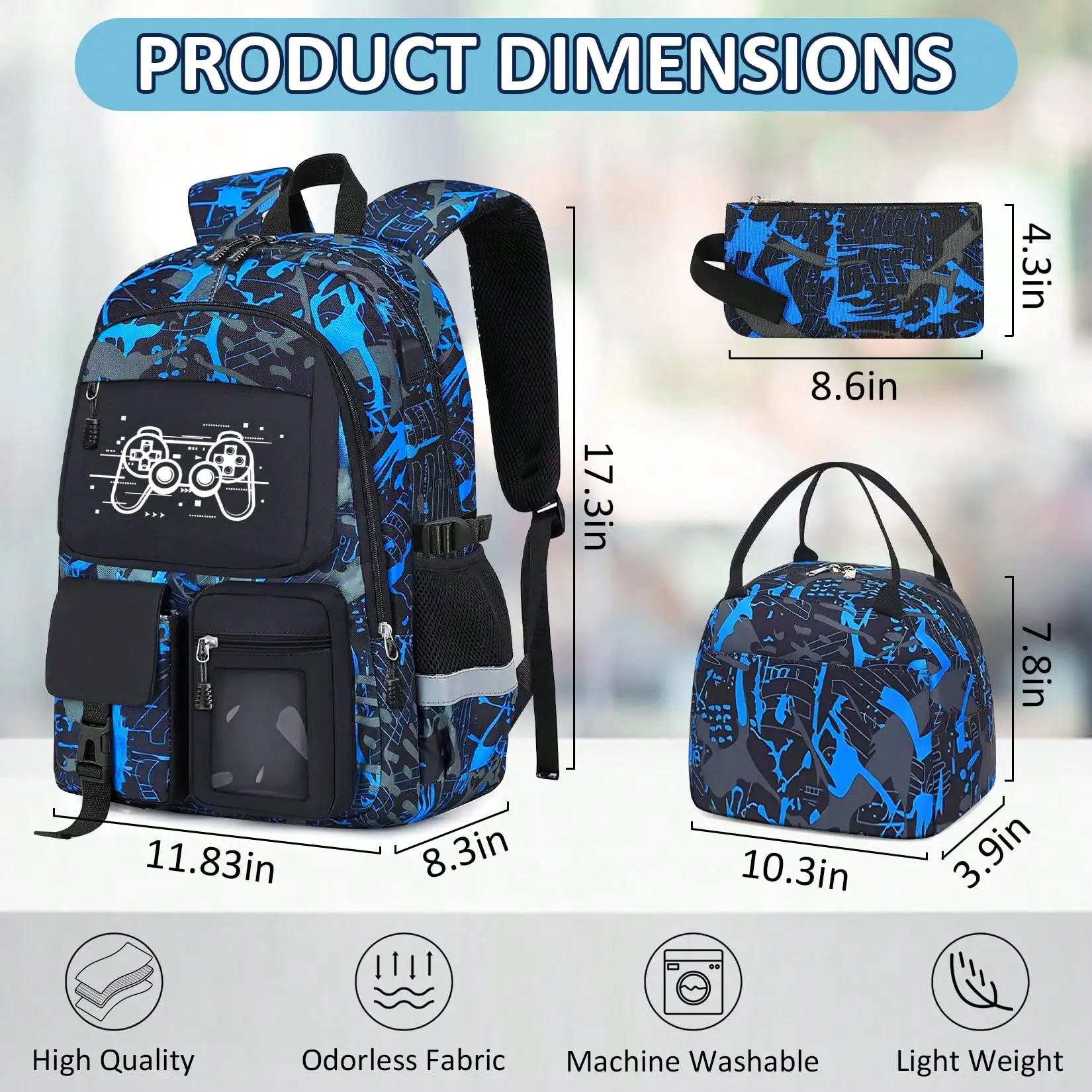 School Backpack For Boys - Gamer Boys Backpack For Kids Children Teens Elementary Middle School Students - 18