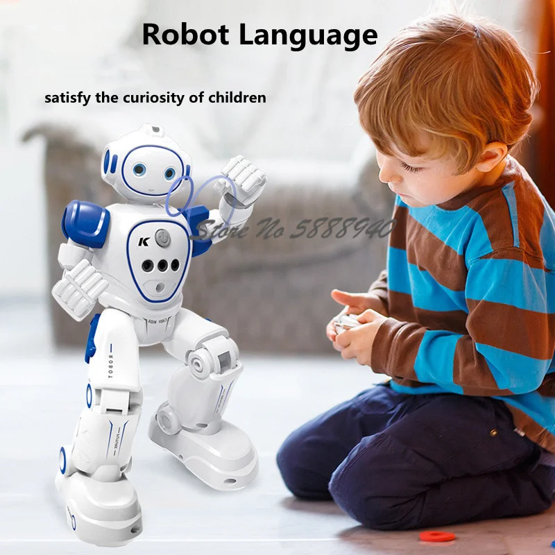 Inteligente gesto sentido programa de controle remoto robô 2.4g auto demo cruzeiro led olho lâmpada cantando dança ciência teache rc robô brinquedo