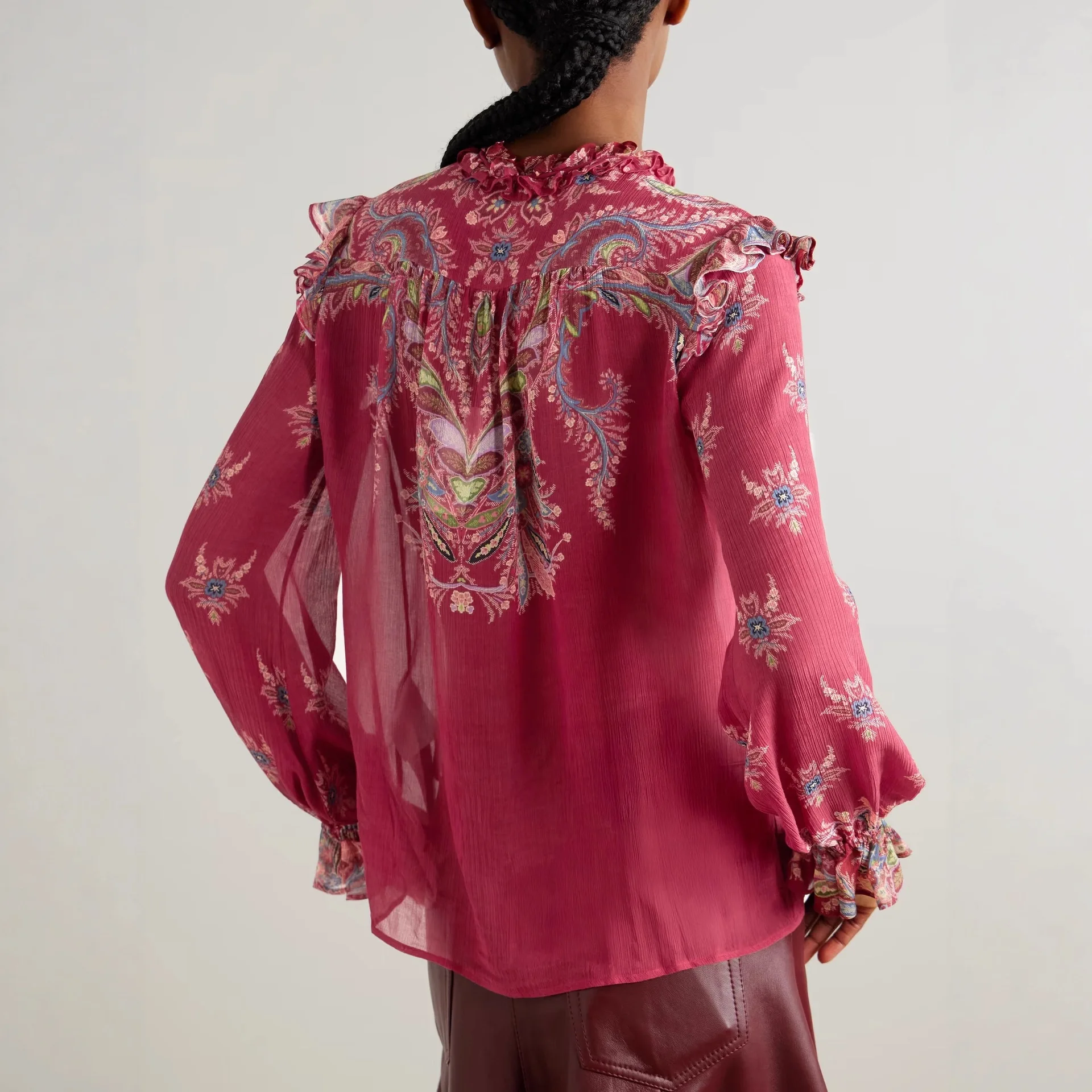 エレガントなシルクシフォンブラウスとロングスカートセット女性 - Vintage Fashion Wear のレビューと価格