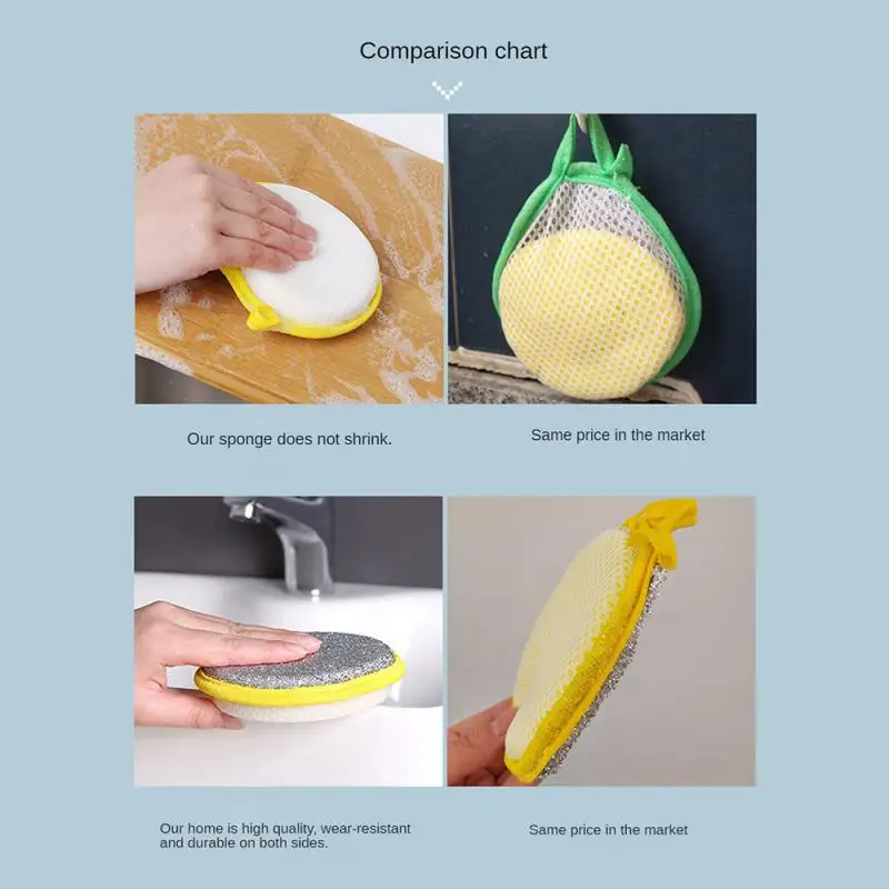 10~50PCS 2.5cm/1.8cm Cleaning Scouring Cloth Ingot Kitchen Accessories Solid Color Cleaning Towel Sponge Cleaning Tools Rag