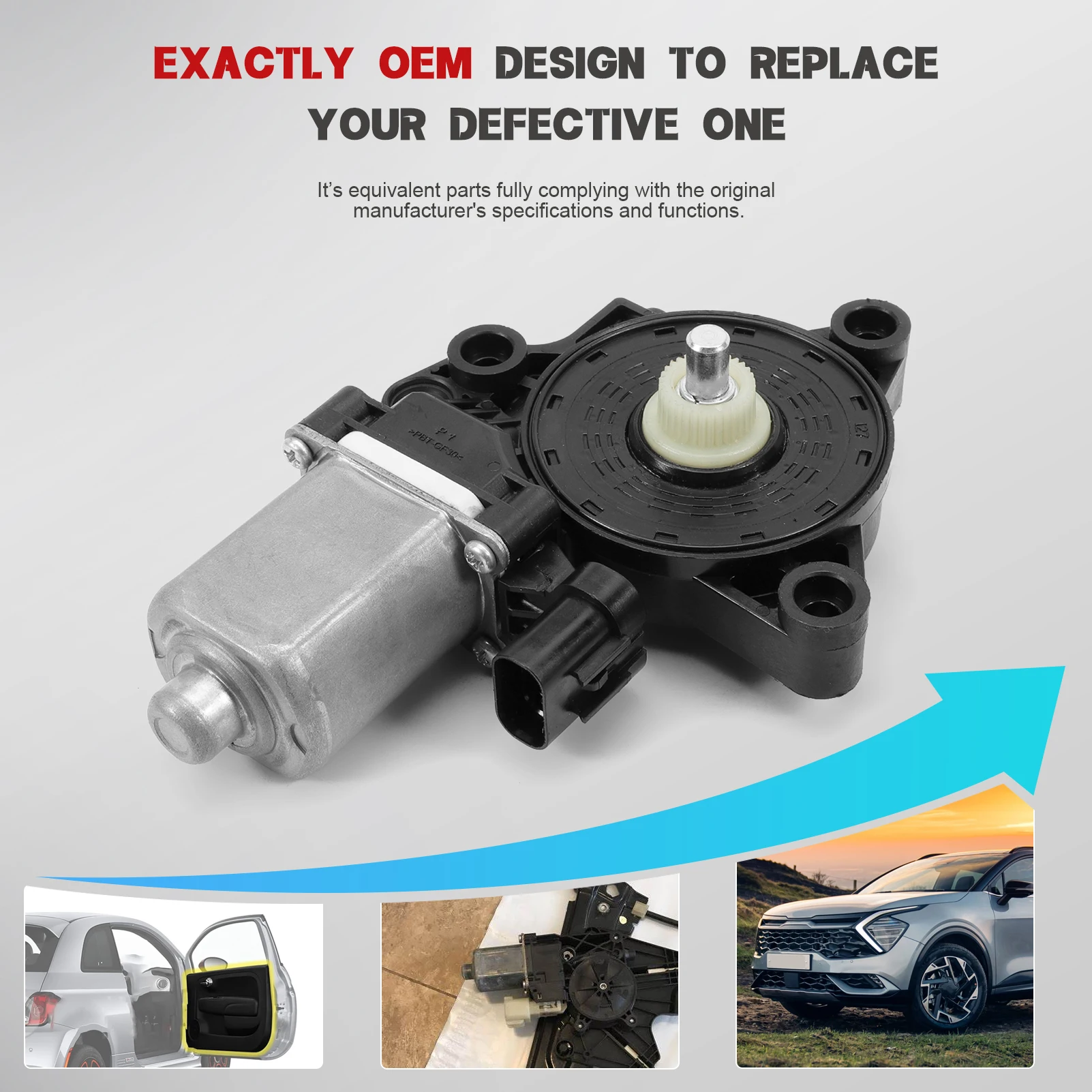 

Front Right Passenger Side Window Motor for Sportage 2017 2018 2019 2020 2021 2022 82460-D9010