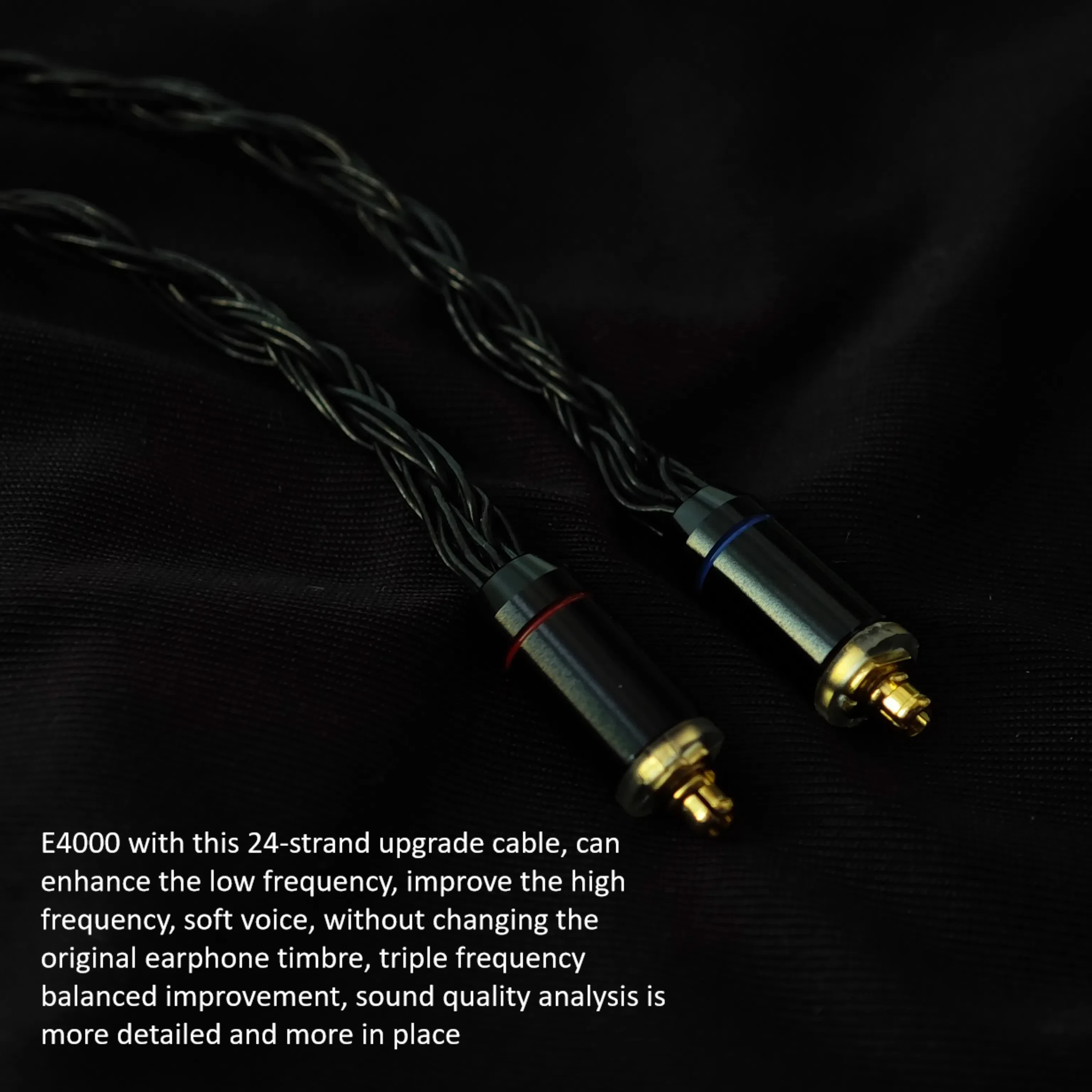 Compatible con cable de actualización de auriculares Final E4000, con micrófono, 24 núcleos, 4,4 mm equilibrado, OCC plateado, MMCX 2,5 3,5 4,4 mm