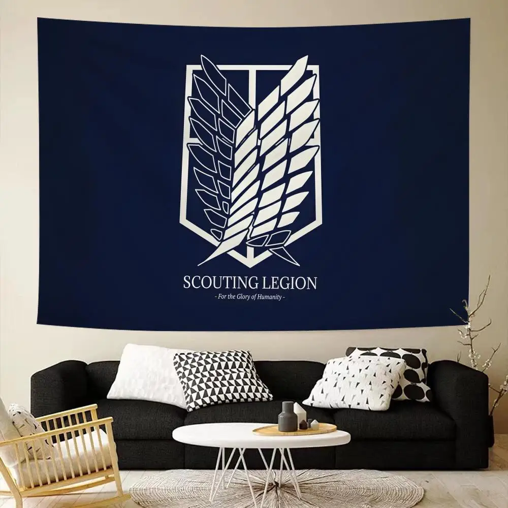 Attack Anime Scouts Regiment Collection Tapestry House Bedroom Living Bar Garden Microfiber Decoration Background